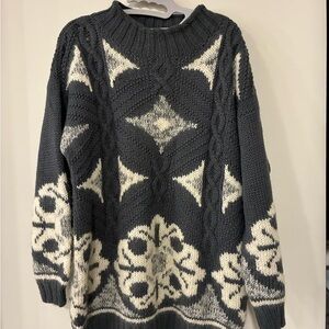 Vintage Forenza off white and Grey mohair and wool Sweater
